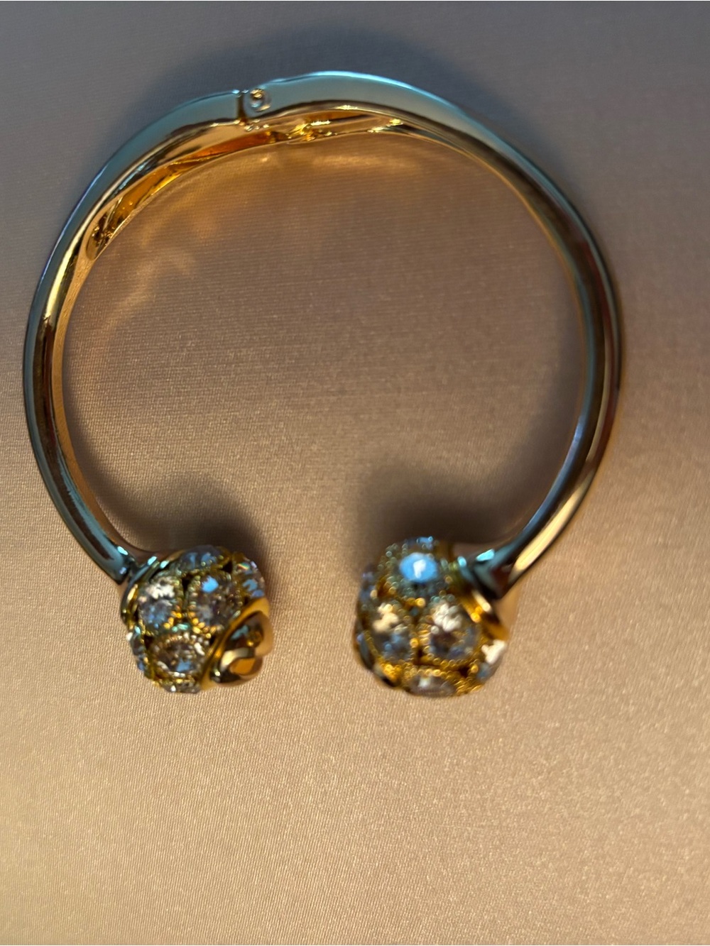 crystal ball Gold-plated cuff bracelet